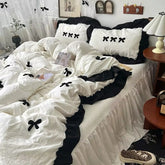 Aesthetic Pink Bedding Set with Bow